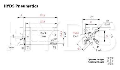ADNGF-25-185-P-A Пневмоцилиндр