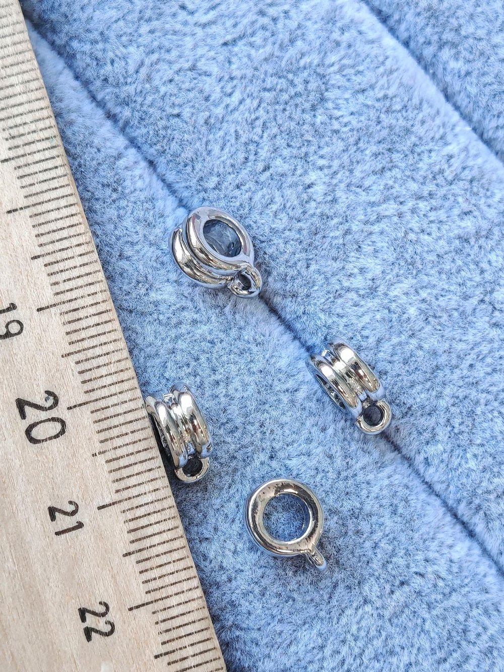 1135-р Бейл двойной 10мм, родий