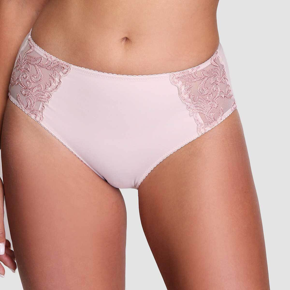 Трусы-слипы из мягкого микроволокна со вставками из вышитого тюля (Размер: 52) (Цвет: бордовый)