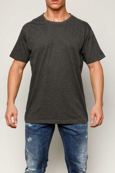 Мужская хлопковая футболка с короткими рукавами (Размер: XXL) (Цвет: серый)