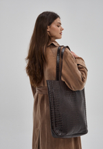 сумка шоппер коричневый рептилия