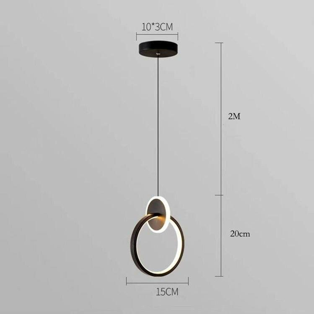 Светильник подвесной светодиодный Lanbos, 6 Вт LED, 3 кв м, черный
