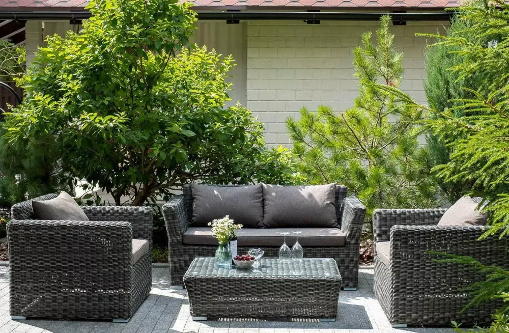 "Капучино Cингл" лаунж-зона из искусственного ротанга, цвет графит