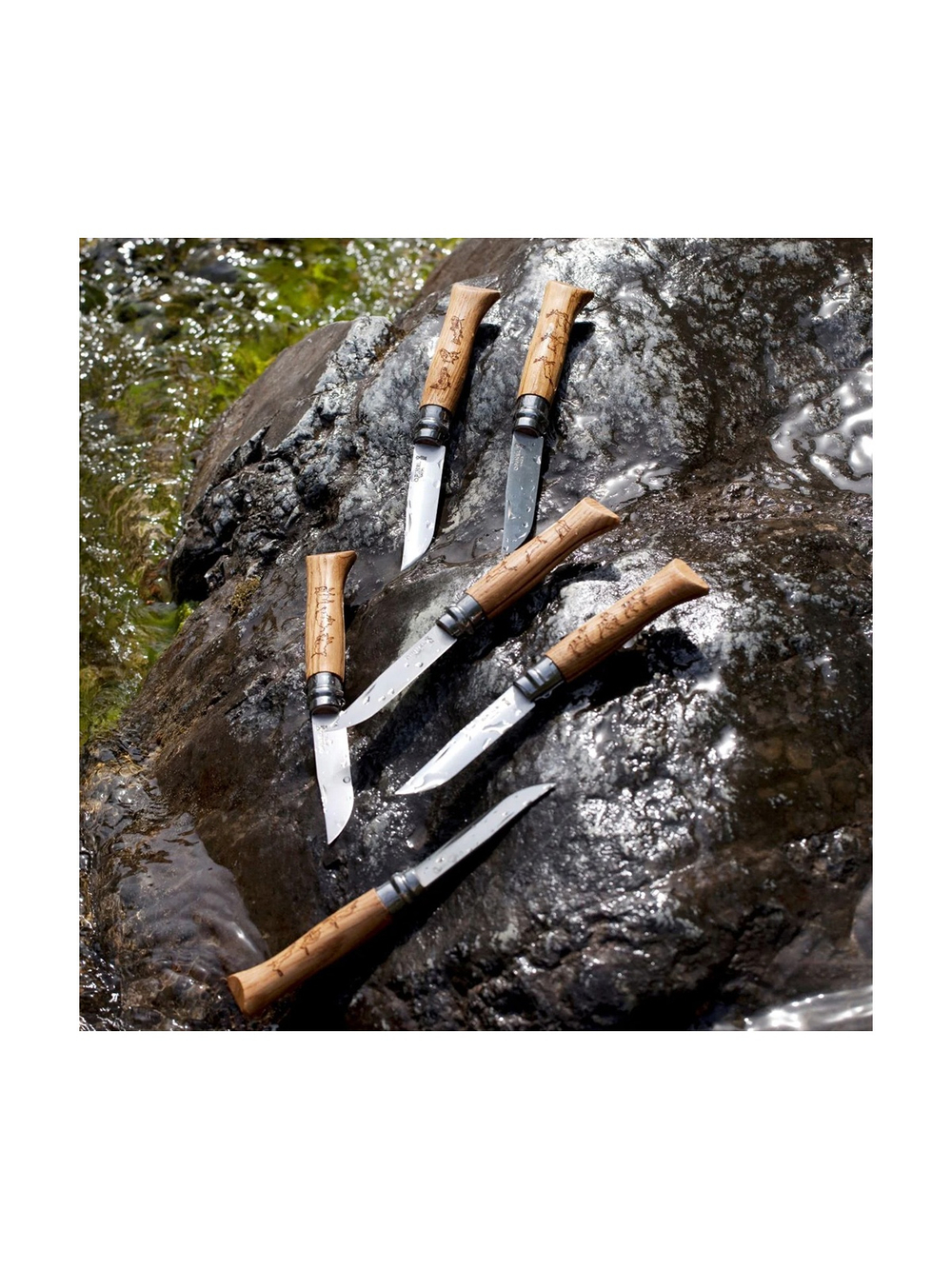 Нож Opinel №8 Animalia, нержавеющая сталь, рукоять дуб, гравировка лось