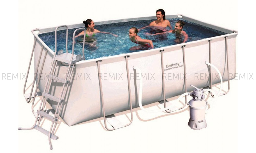 Бассейн Bestway №56457 размер 412 х 201 х 122 см, 8124 л, песочный фильтр-насос 3028л/ч, лестница