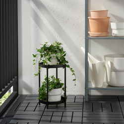 IKEA OLIVBLAD  (ИКЕА ОЛИВБЛАД)  -  Подставка для цветочного горшка, внутренняя/наружная, черная, 35 см