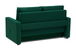 Диван Отто, шагающая еврокнижка, велюр, изумрудный