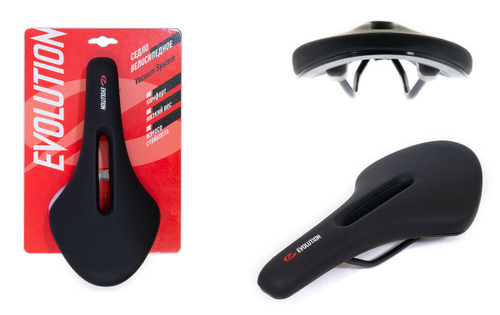 Седло EVOLUTION, спорт 295x145 мм, винил, черное TTS007