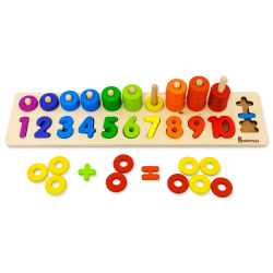Пирамидка "Счетовод", развивающая игрушка для детей, обучающая игра из дерева