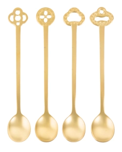 Sambonet - Набор из 4 ложек Oriental Party Antique Gold / артикул   52649G01  / GTIN 8014808113567