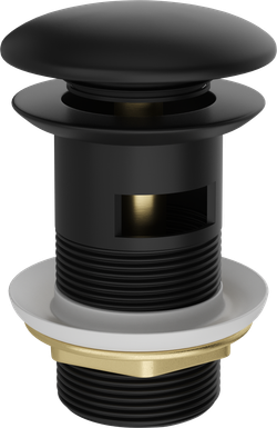 Донный клапан для раковины STWORKI SW-001BK с переливом, матовый черный