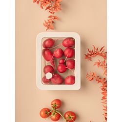 Контейнер для запекания и хранения стеклянный с вакуумным эффектом, 700 мл, светло-серый