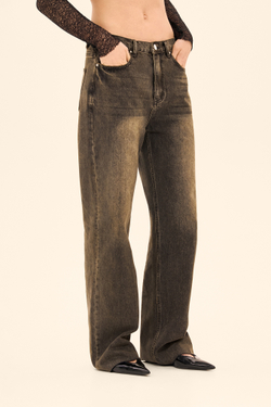 Широкие джинсы (Утро после свиданки), винтажно-серые