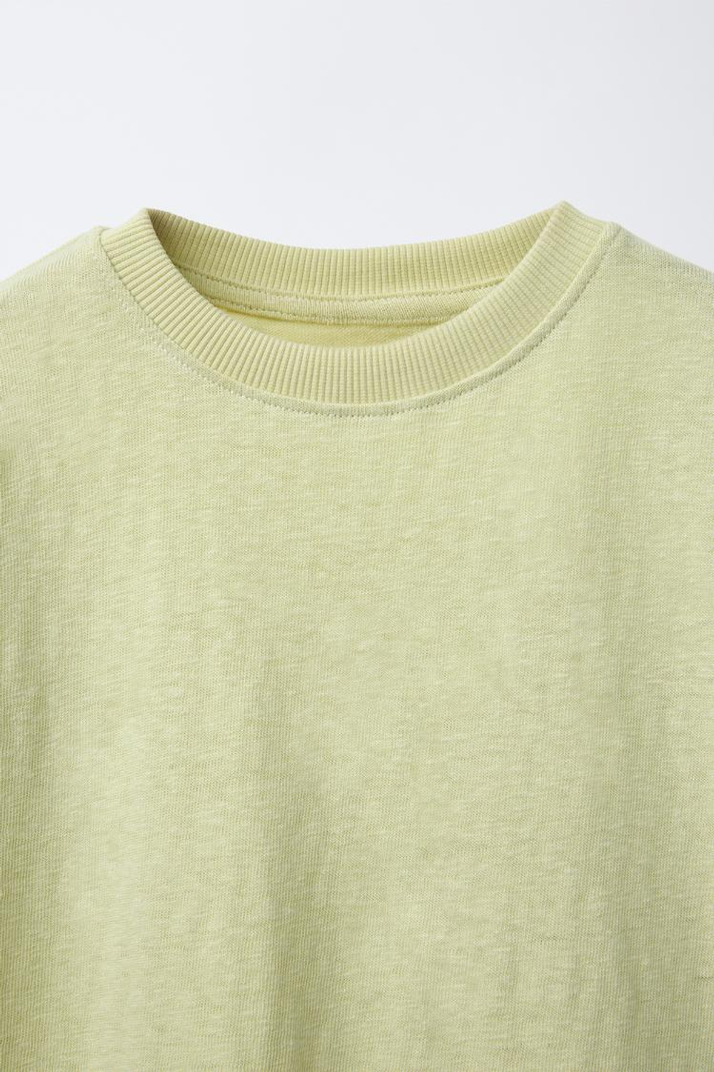 ZARA ФУТБОЛКА ИЗ ХЛОПКА, СВЕТЛО-ЗЕЛЕНЫЙ