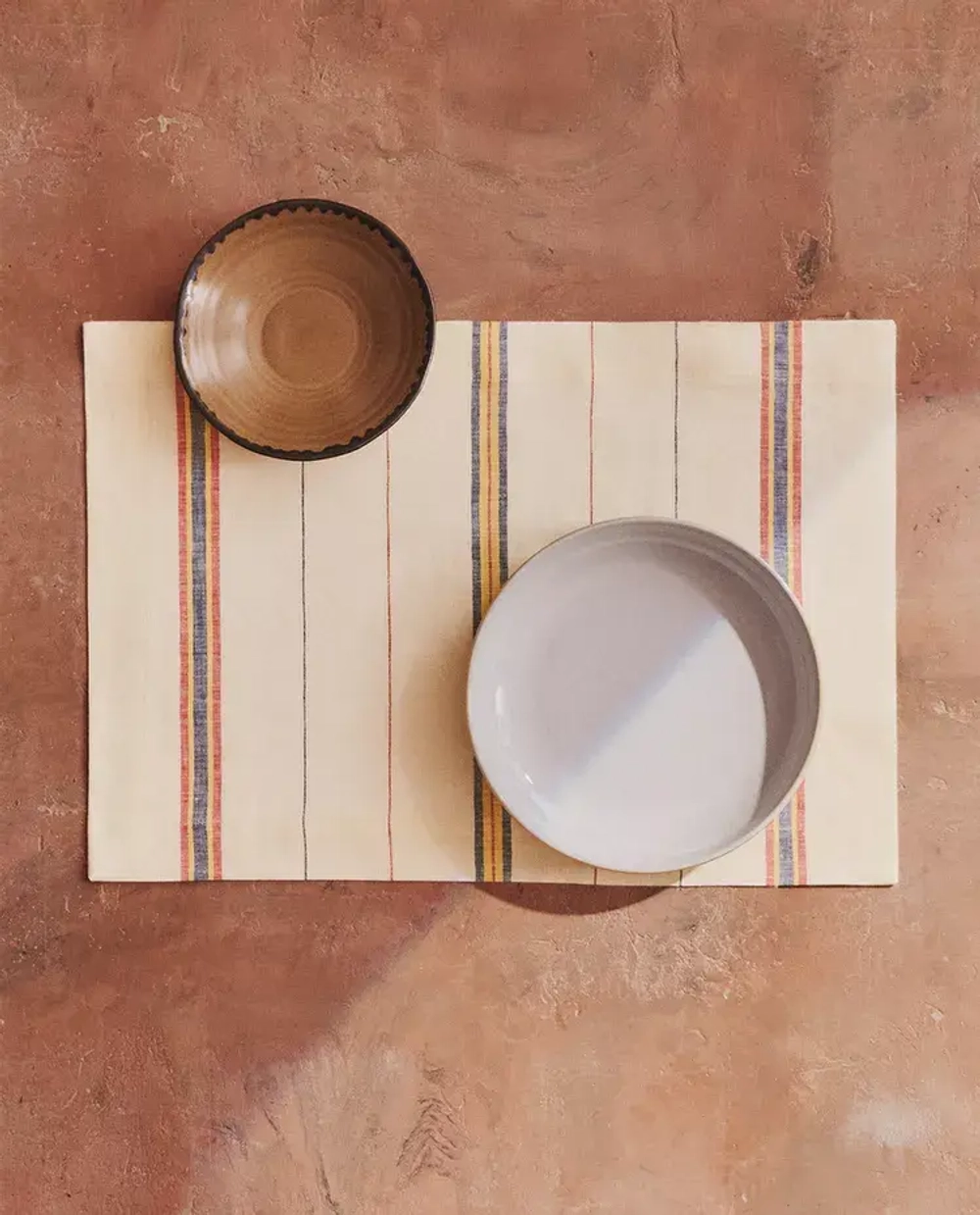 ZARA HOME ЛЬНЯНАЯ САЛФЕТКА В ПОЛОСКУ, СИНИЙ