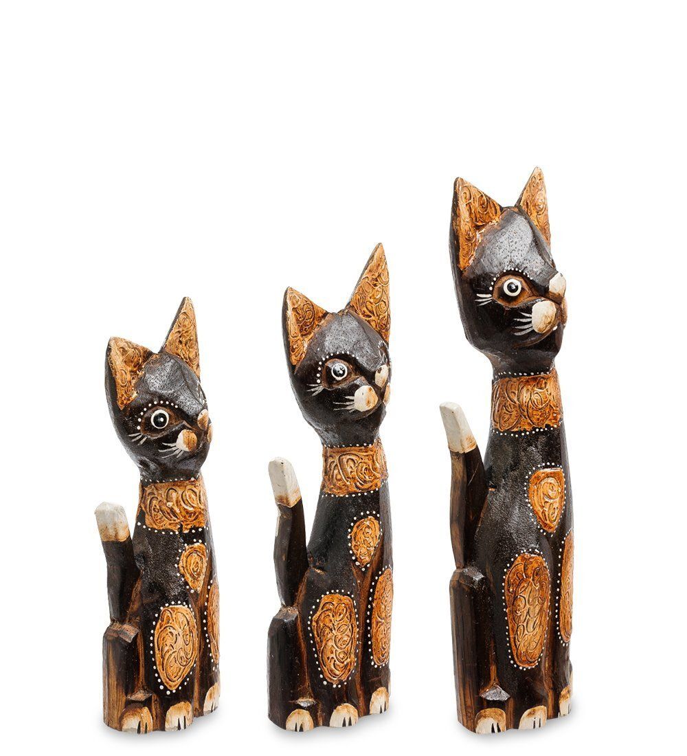 Decor and Gift 99-101 Фигурка «Кошка» н-р из трех 30,25,20 см (албезия, о.Бали)