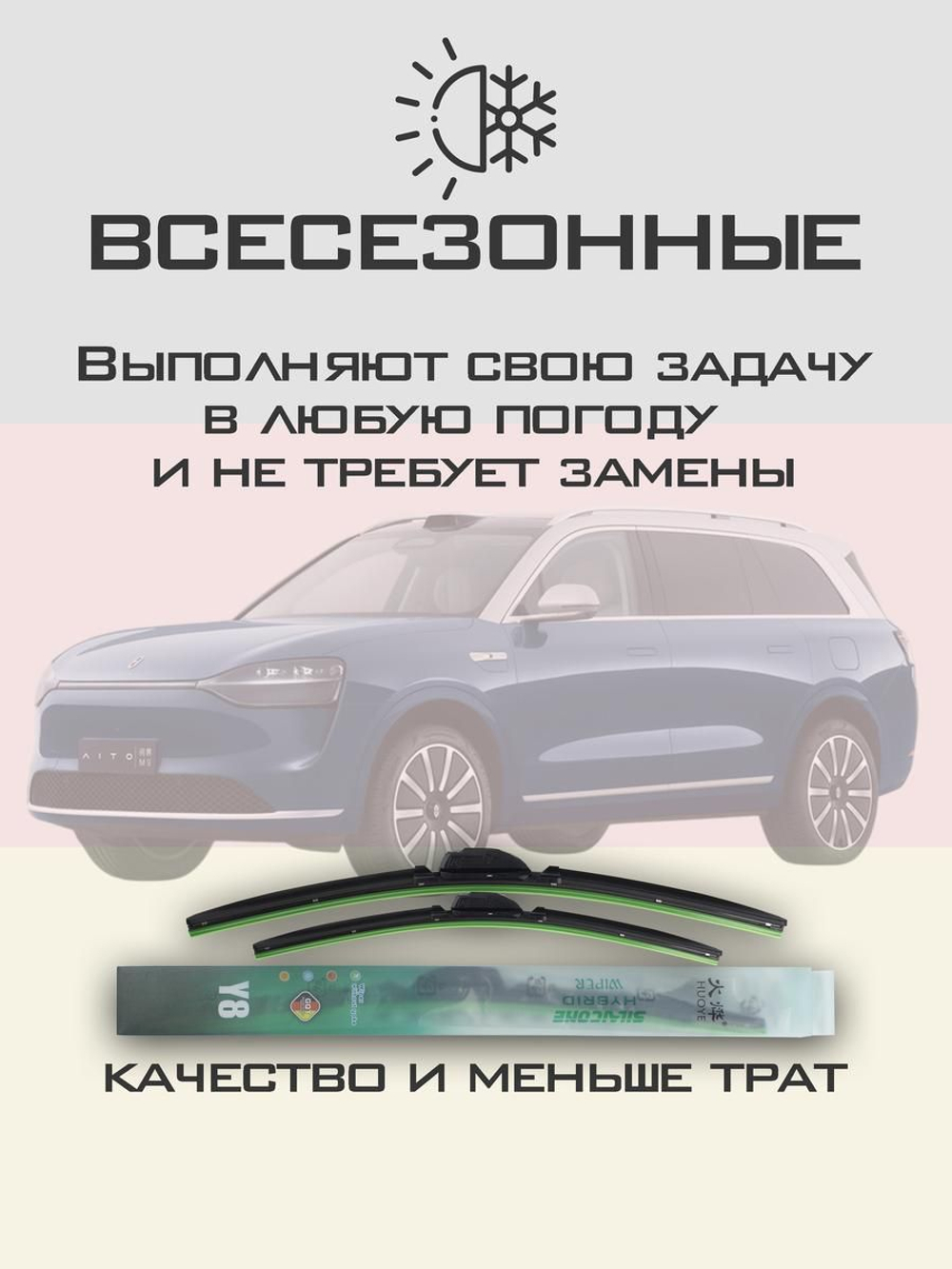 Щетки стеклоочистителя HUOYE Y8 650/450 мм на AITO M9 | Push button