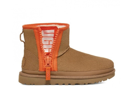 UGG Classic Mini Zipper Tape Logo Boot Chestnut
