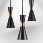 816017 Люстра DUMO 1х40W E14 ЧЕРНЫЙ МАТОВЫЙ/ЗОЛОТО