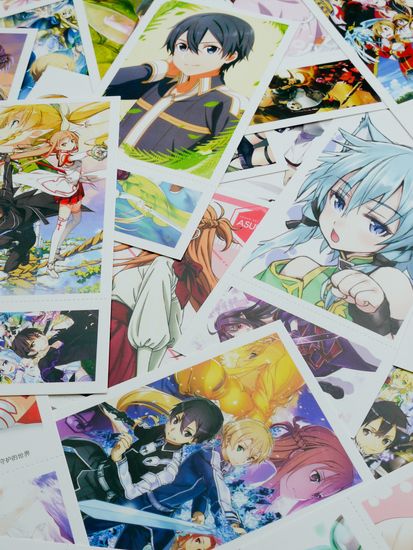 Набор открыток, карточек и наклеек "Мастера меча онлайн / Sword Art Online", 188 предметов