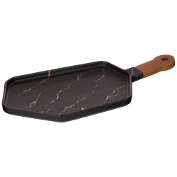 МЕНАЖНИЦА С ДЕРЕВЯННОЙ РУЧКОЙ КОЛЛЕКЦИЯ "ЗОЛОТОЙ МРАМОР" ЦВЕТ:BLACK 40*19 СМ