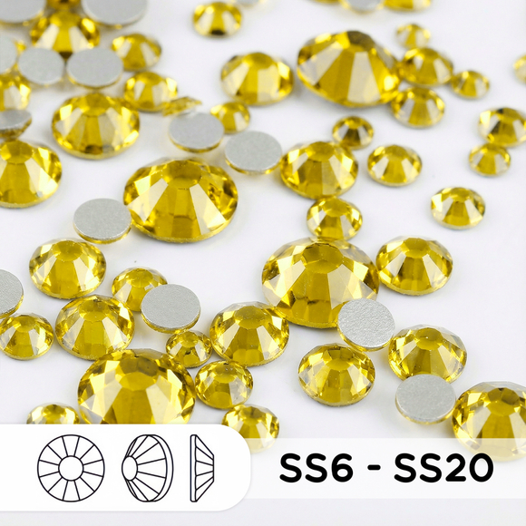 Стразы mix ss6-ss20 Citrine (Yellow / Light Topaz)
