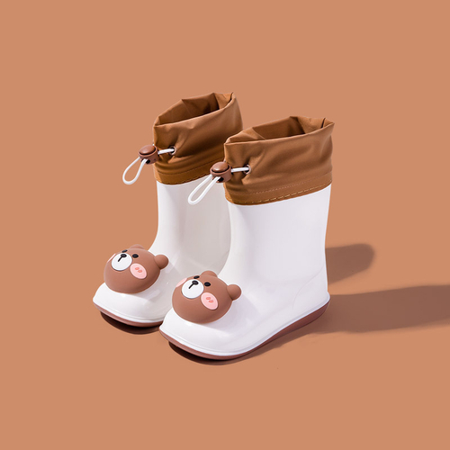 Резиновые сапоги "Bear Top", бежевые на резинке