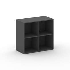 Стеллаж широкий низкий CRU.ST-300 МДФ Базальт/Базальт 896*442*807