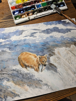 Картина авторская акварельная в паспарту 40х50 см на стену для интерьера "Рыбак"