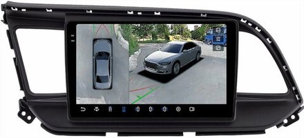 Магнитола для Hyundai Elantra 6 2018-2020 (без штатной КЗВ) - FarCar BX9-360-7165A монитор 9.5" 2K QLED на Android 13, 6Гб+128Гб, CarPlay, 4G SIM-слот, 4 камеры в комплекте