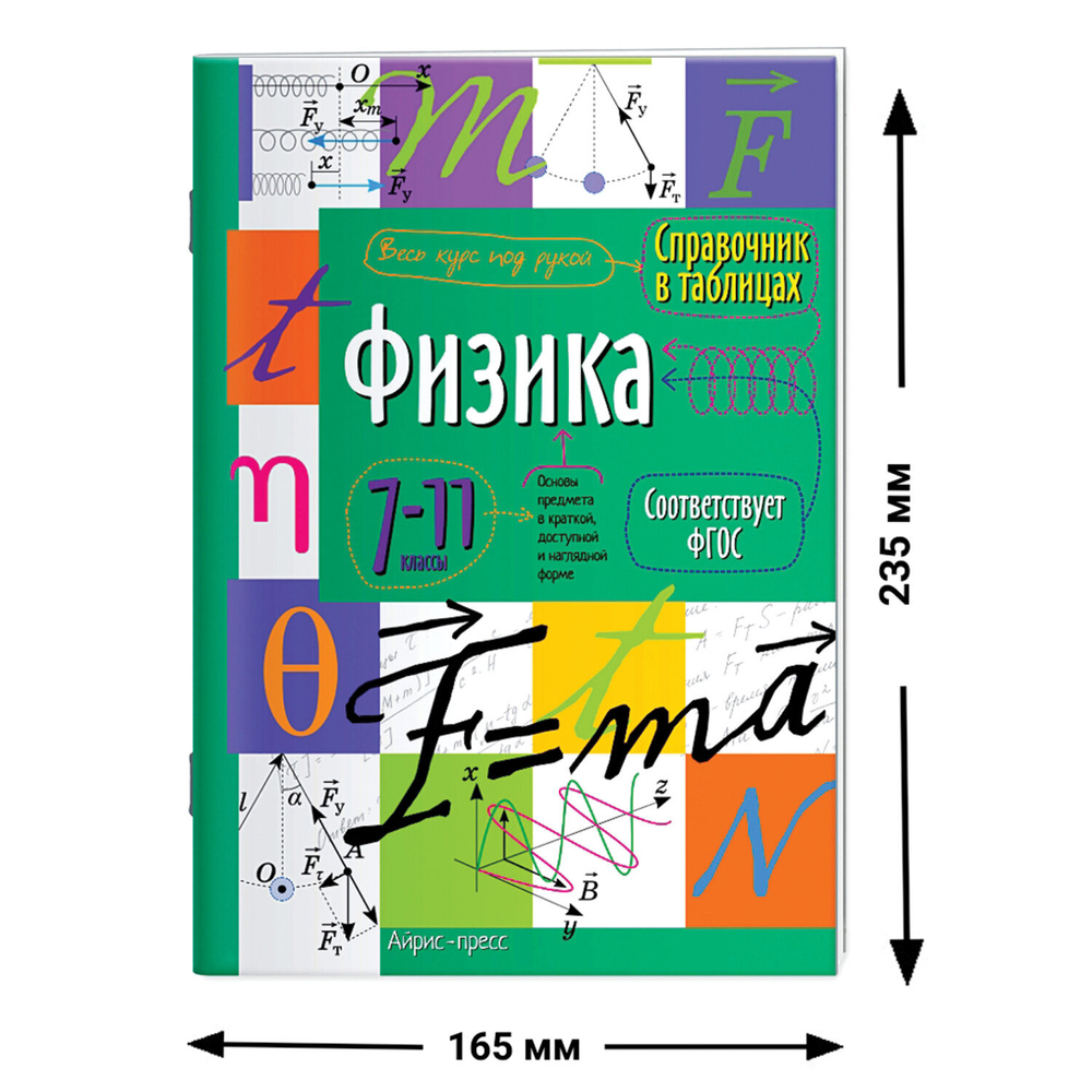 Справочник в таблицах "Физика. 7-11 класс", 16х23,5 см, 32 стр., АЙРИС-ПРЕСС, 24961