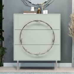 Комод Арт Колор matte Стайл Сильвер с 3 ящиками Серый дым матовый