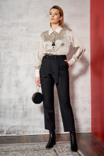 22481 Блузка женская (кремовый принт)