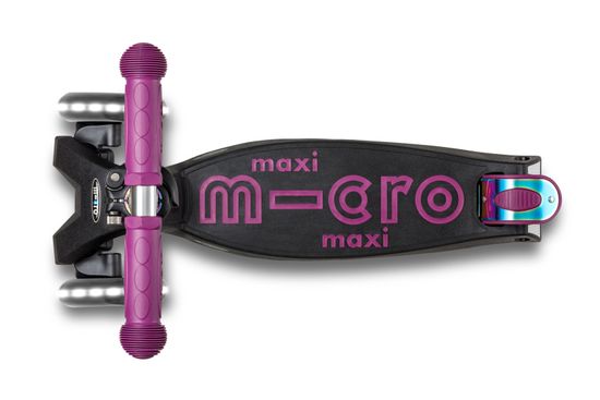 Самокат Maxi Micro Deluxe LED складной, неохром сиреневый