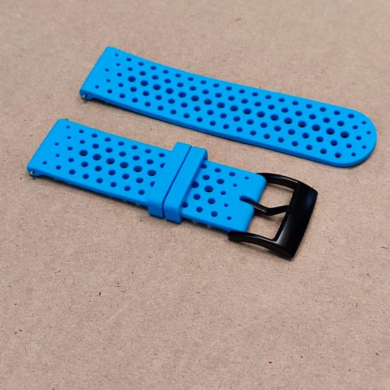 Силиконовый дышащий ремешок Suunto 24 mm для 9 / 9 Baro / 7 / D5 / Spartan Sport быстросъемный (Athletic 1) короткий (Голубой)