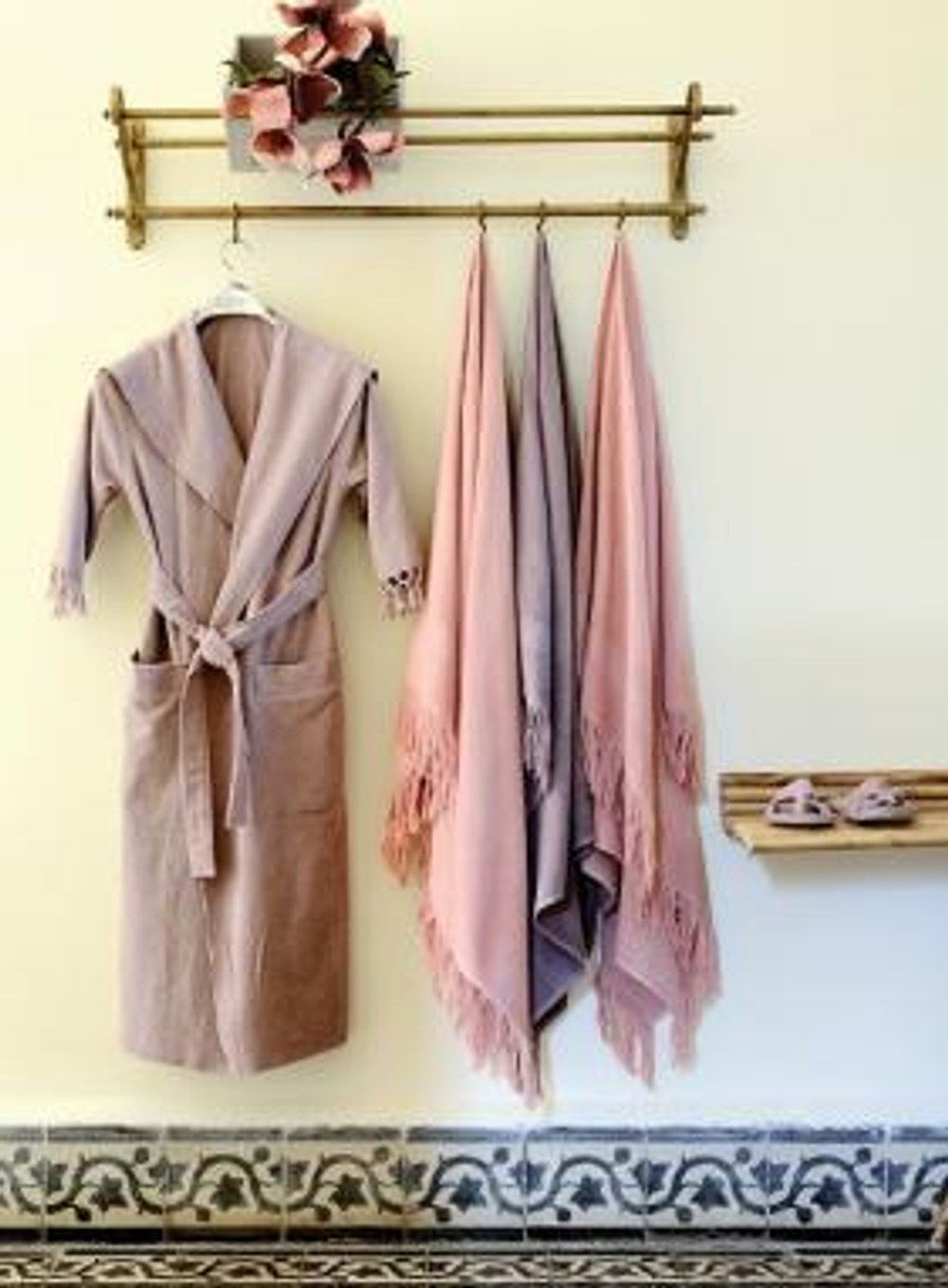 Халат Hamam Meyzer Tassels жемчужный Турция