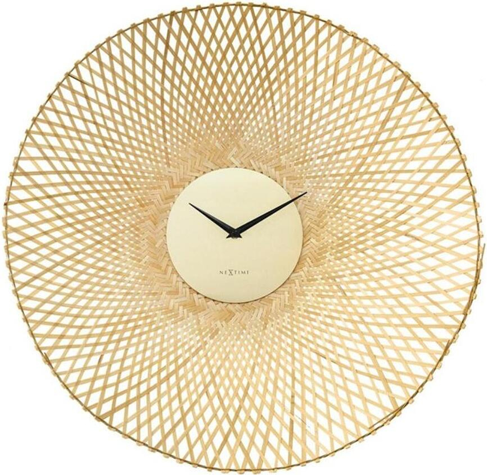 Настенные часы NeXtime Bamboo, бамбук, 60 см, бежевые