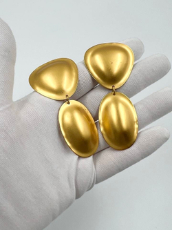 Серьги матовые крупные с подвесками