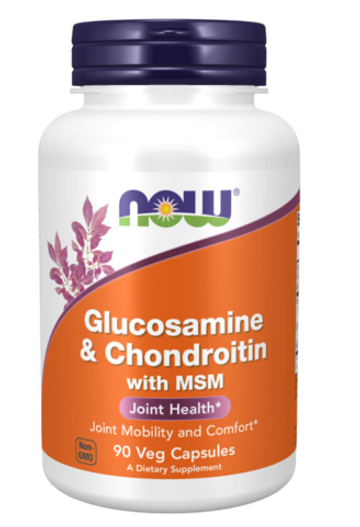 Now Foods Glucosamine & Chondroitin with MSM 90 veg capsules, Глюкозамин, Хондроитин и MCM