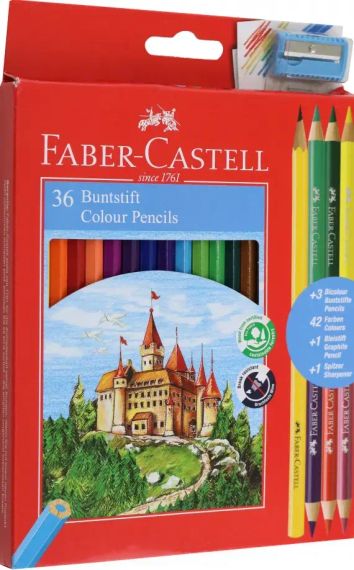 Rəngli karandaş \ Цветные карандаши   Faber-castell &quot;Замок&quot; 36 цв