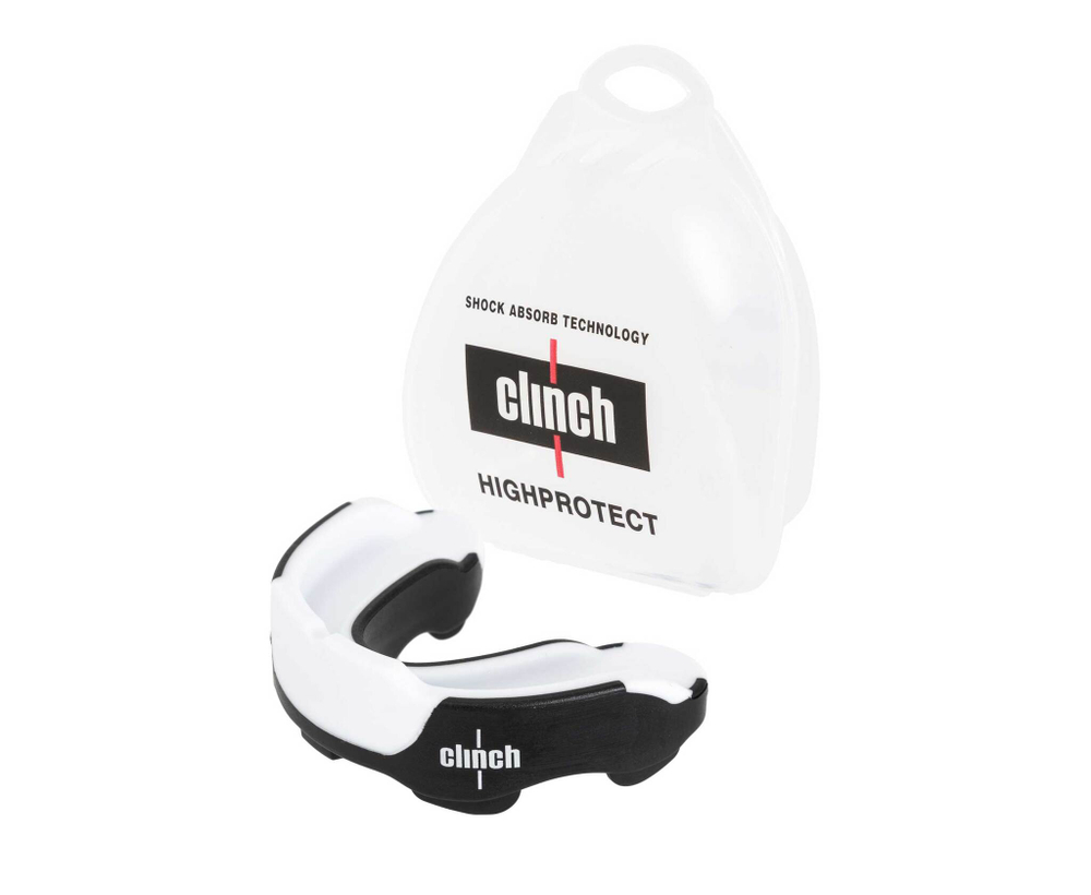 Капа одночелюстная Clinch Champion Triple Layer Mouthguard бело-черно-оранжевая C514