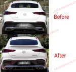 Диффузор заднего бампера с насадками на выхлоп для Mercedes-Benz GLE 53 Coupe C167 2019+ Мерседес Бенц ГЛЕ класс