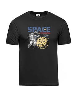 Футболка Space exploration классическая прямая черная