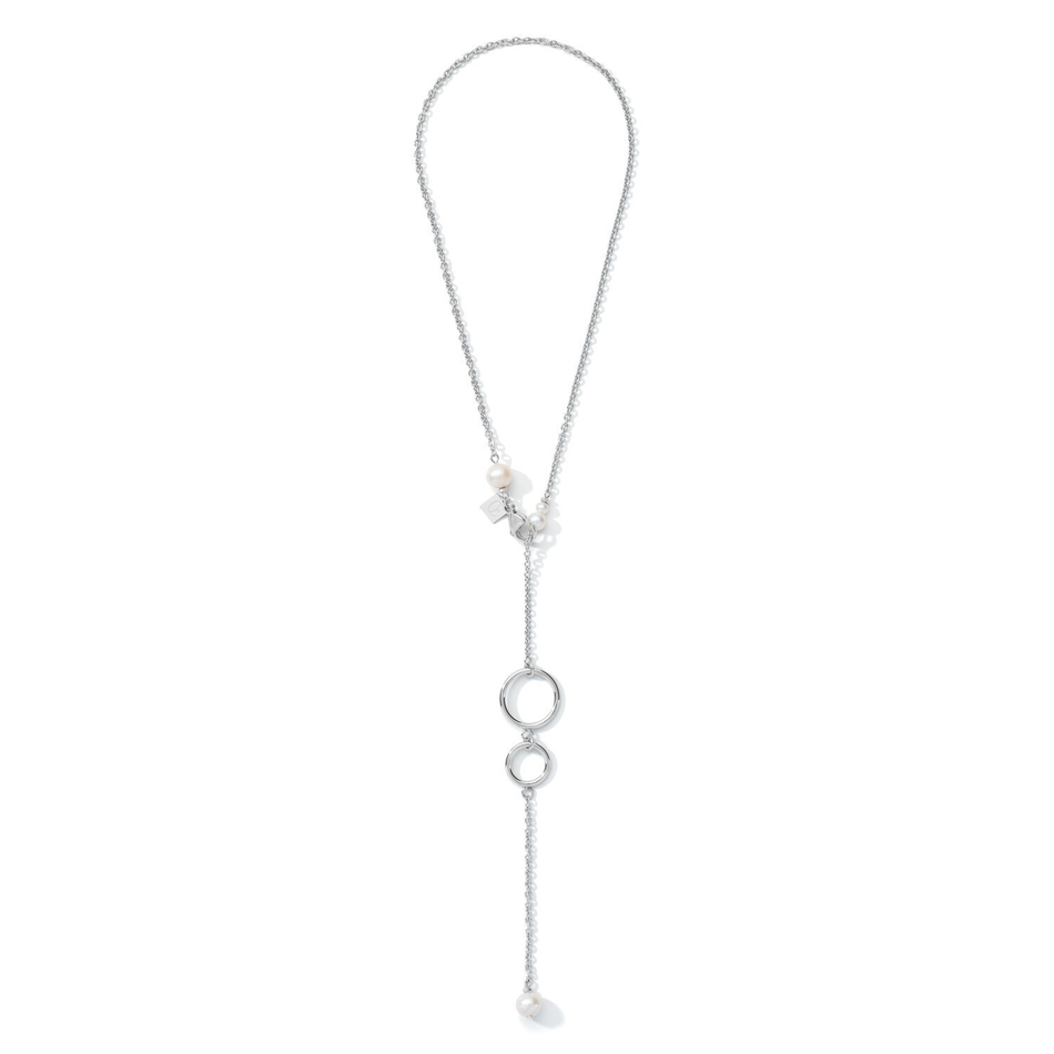 Колье Coeur de Lion Y Chain & Ring White-Silver 1103/10-1417 цвет белый, серебряный