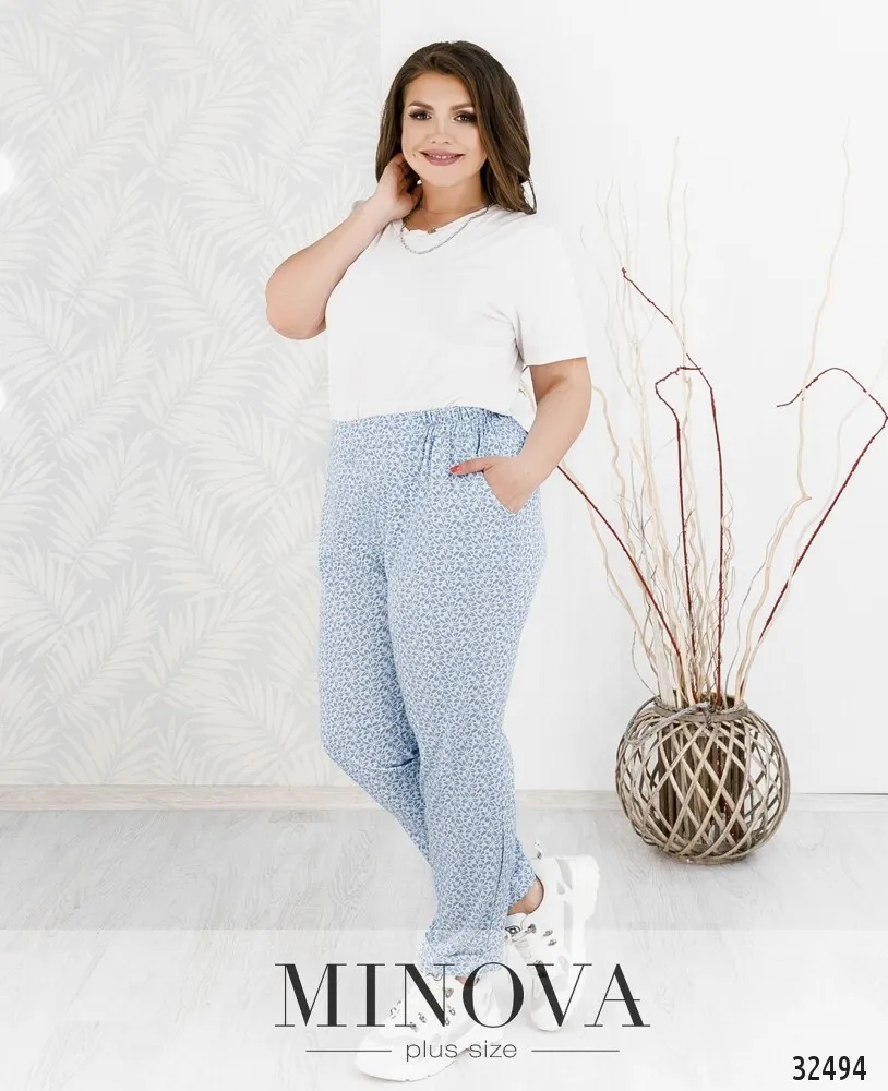 Брюки 1086Б-2-голубой Minova