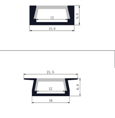 Профиль накладной 1607 черный + рассеиватель 3000 мм