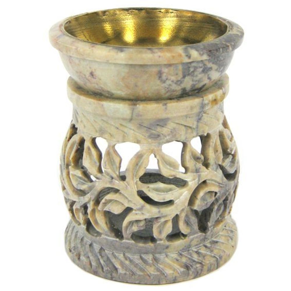 Аромалампа Stone камень c бронзовой чашей, 8 см