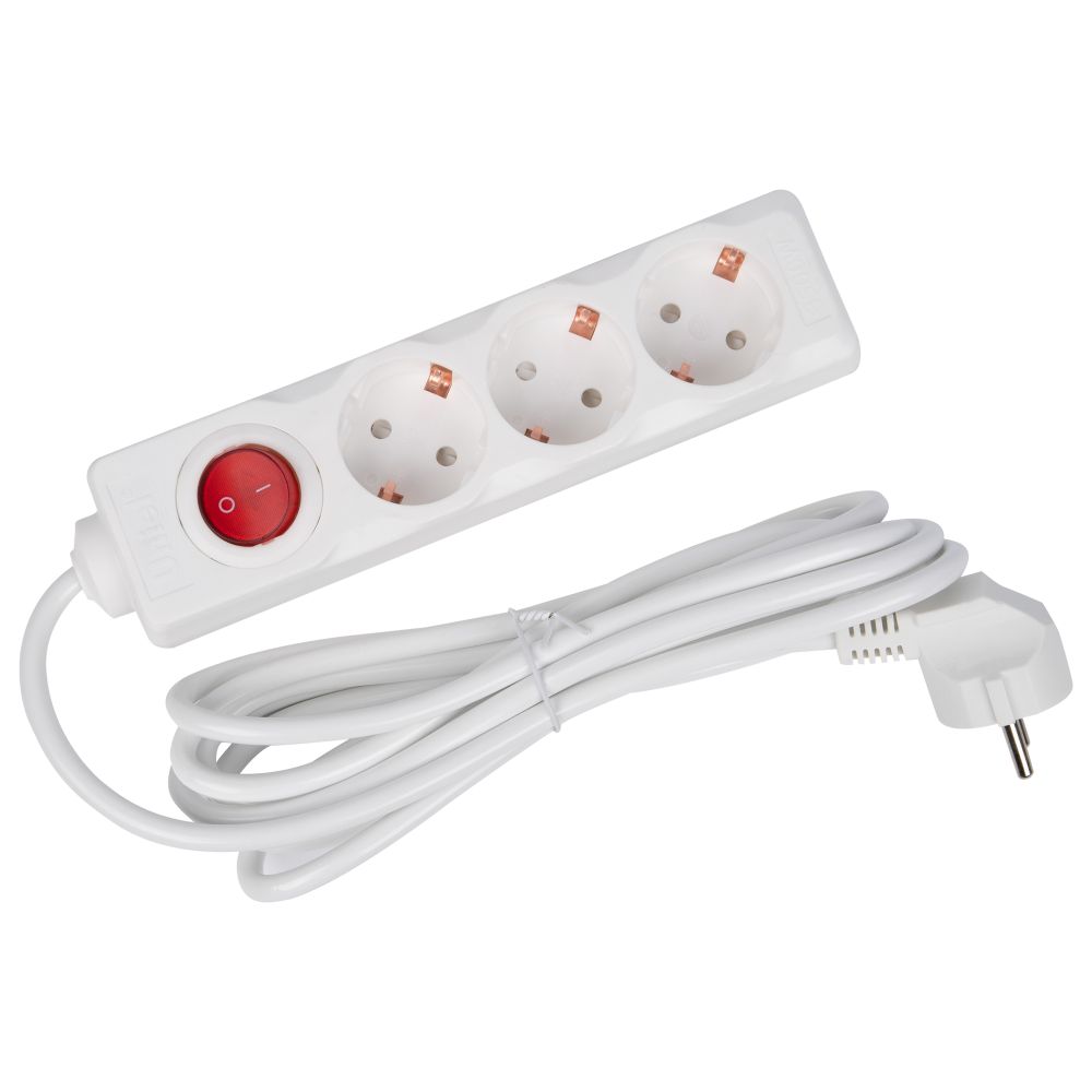 S-GCD3-3B Удлинитель Uniel серии Стандарт. с-з. 3 гн.. шнур 3 м. выкл.