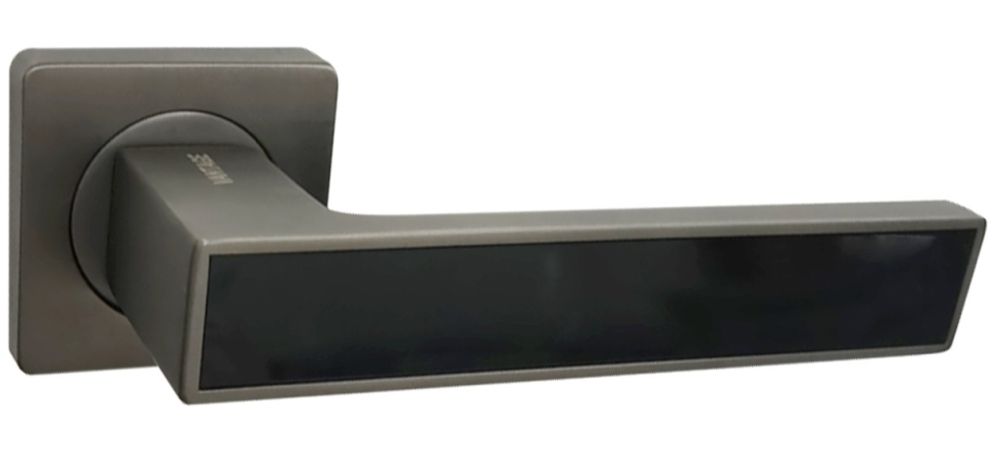 Ручки дверные алюминиевые V52GR/BL-2 AL (графит/черный глянец)
