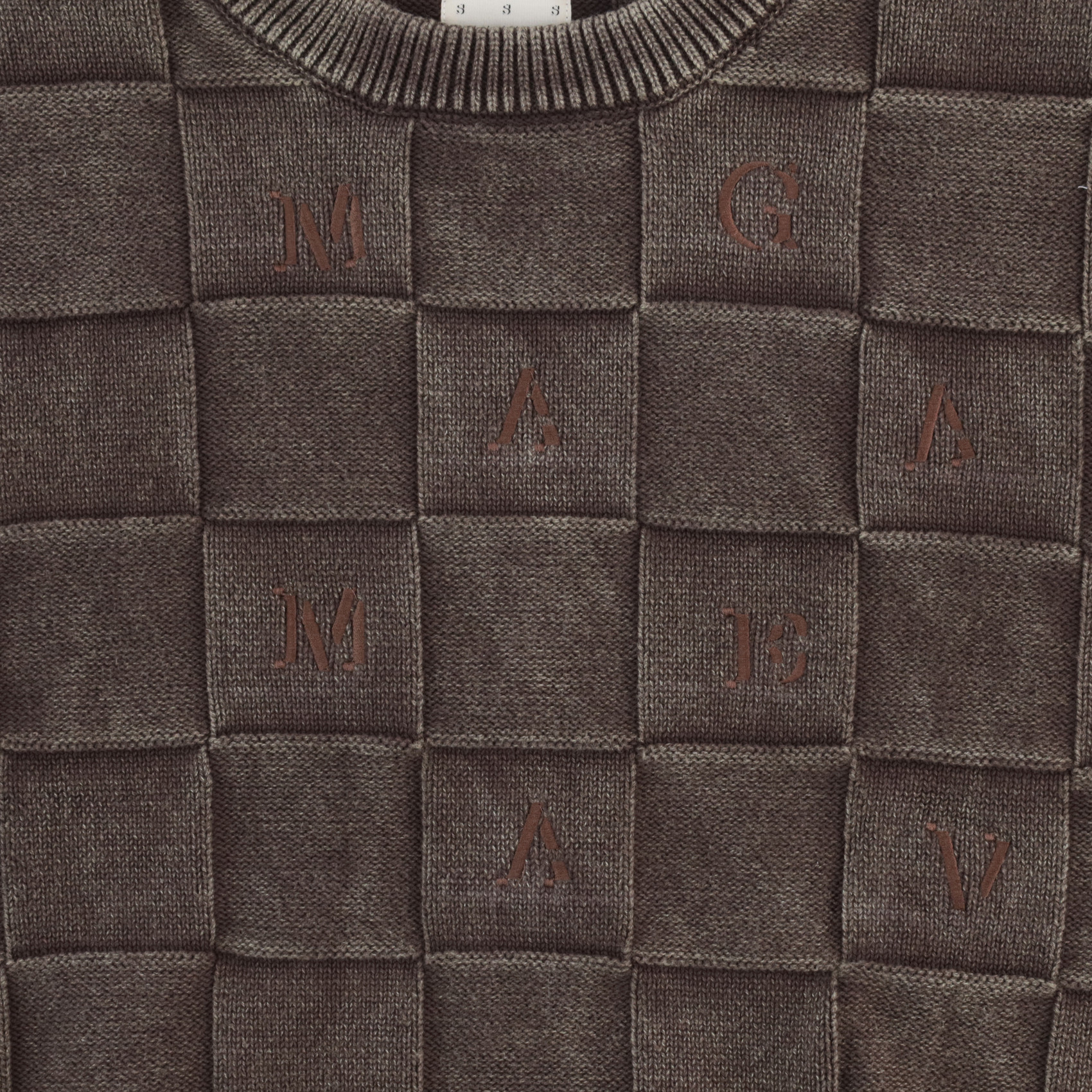 Свитер Magamaev Squared script sweater (brown) артикул: - купить в магазине Дайс